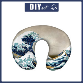 NECK PILLOW - THE GREAT WAVE OFF KANAGAWA (Hokusai Katsushika) - sewing set