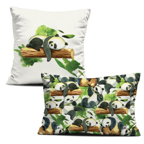 DECORATIVE PILOWS - PANDAS ON BAMBOO