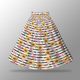 SUNFLOWERS / stripes - skirt panel "MAXI" - Viscose jersey
