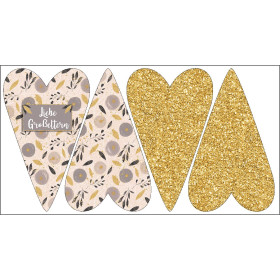 DECORATIVE HEARTS - Liebe Großeltern / FLOWERS pat. 8 (gold)