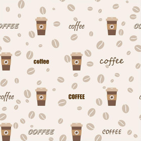 OWLS / coffee - Cotton woven fabric