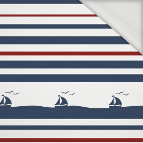 SHIPS / stripes (marine) - panel looped knit 