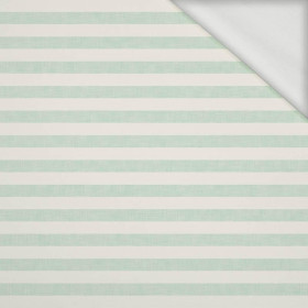 STRIPES 1x1 - acid ecru / acid mint - looped knit fabric