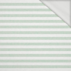 STRIPES 1x1 - acid white/ acid mint - looped knit fabric