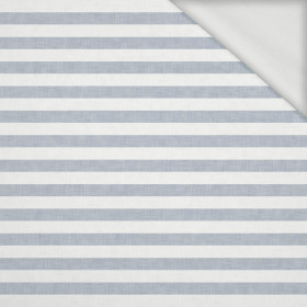 STRIPES 1x1 - acid white/ acid blue - looped knit fabric