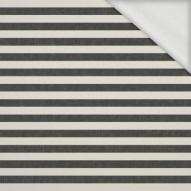 STRIPES 1x1 - acid ecru / acid black - looped knit fabric