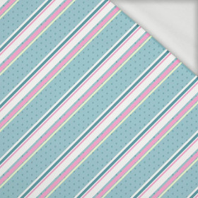 STRIPES ON DOTS  pat. 1 (PUMPKIN GARDEN) - looped knit fabric