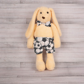 SHORTS + BOW TIE FOR BUNNY - FOOTBALLS - sewing set