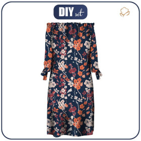 DRESS "CARMEN" - JAPANESE GARDEN pat. 2 - sewing set