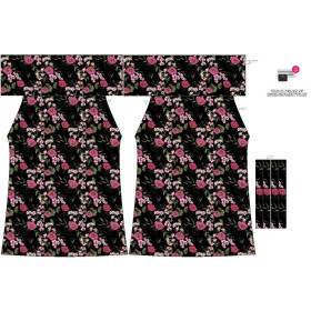 Bardot neckline dress (LILI) - PINK FLOWERS PAT. 2 - sewing set