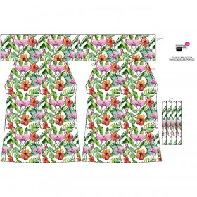 Bardot neckline dress (LILI) - TROPICAL NATURE - sewing set