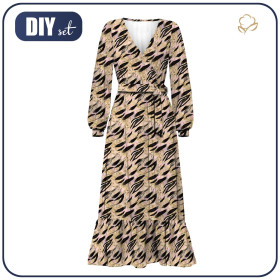 WRAP FLOUNCED DRESS (ABELLA) - GLAM PRINT Pat. 1 - sewing set