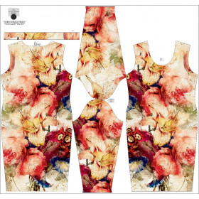 PENCIL DRESS (ALISA) - WATERCOLOR FLOWERS PAT. 5 - sewing set