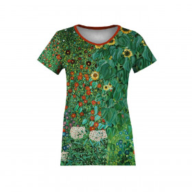 WOMEN’S T-SHIRT - FARM GARDEN WITH SUNFLOWERS (Gustav Klimt) - sewing set