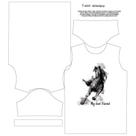 KID’S T-SHIRT (128/134) - HORSE pat. 5 - Single Jersey 
