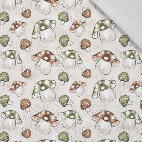 FOREST MUSHROOMS pat. 1 / beige - Cotton woven fabric
