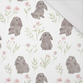 GREY BUNNIES pat. 3 (PASTEL BUNNIES) - single jersey with elastane 