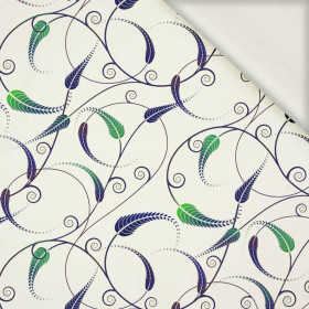LEAVES pat. 5 (green) - viscose woven fabric