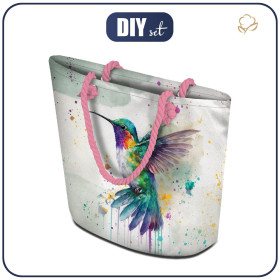 TOTE BAG - WATERCOLOR HUMMINBIRD - sewing set