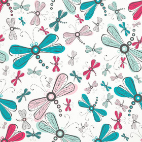 DRAGONFLIES - Cotton woven fabric