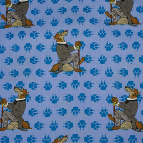 WOLF / paw prints - Cotton woven fabric