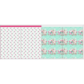 Gift pouches - GLITTER DOTS PAT 3 / LEAVES pat 16 - sewing set