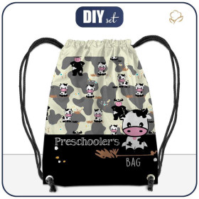 GYM BAG - COWS ON BEIGE EN / Choice of sizes