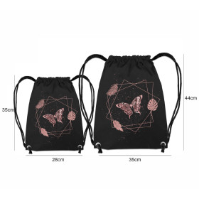 GYM BAG - BUTTERFLY / rhombuses (GLITTER BUTTERFLIES) - sewing set
