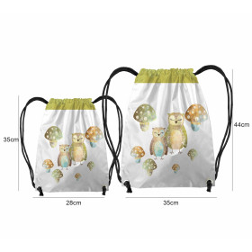 GYM BAG - OWLS AND FLY AGARICS (FOREST ANIMALS) - sewing set