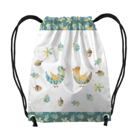 GYM BAG - BIRDS AND LEAVES (FOREST ANIMALS) - sewing set