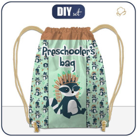 GYM BAG - RACCOONS Pat. 2 / green EN / Choice of sizes