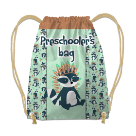 GYM BAG - RACCOONS Pat. 2 / green EN / Choice of sizes