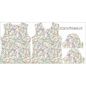 WOMEN’S T-SHIRT - PATTERN (HOBBIES AND JOBS) - ecru / white - single jersey