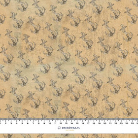 ANCHORS pat. 2 (SEA ABYSS)  - Cotton woven fabric