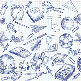 NOTEBOOK BLUE / blue squared - B-00 white - looped knit 