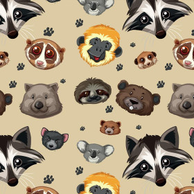 ZOO / Sand - Cotton woven fabric