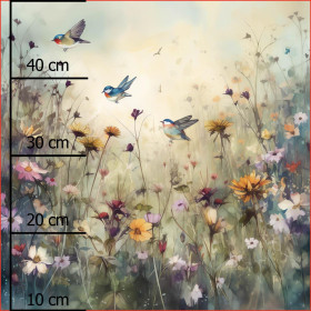 MAGIC MEADOW PAT. 11 - panel (40cm x 40cm) Linen 100%