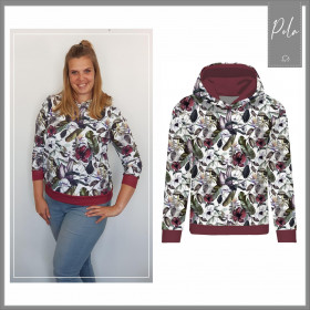 CLASSIC WOMEN’S HOODIE (POLA) - CAMOUFLAGE COLORFUL pat. 2 - looped knit fabric 