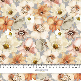 WATER-COLOR FLOWERS pat. 4 - looped knit fabric