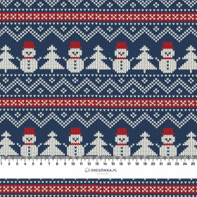 SNOWMEN WITH CHRISTMAS TREES - brushed knitwear with elastane ITY