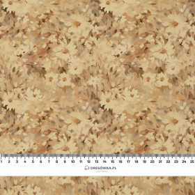 BEIGE / FLOWERS - Woven Fabric for tablecloths