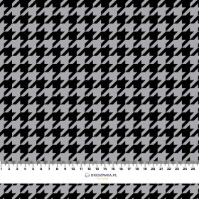 BLACK HOUNDSTOOTH / grey - looped knit fabric