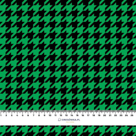 BLACK HOUNDSTOOTH / green- single jersey with elastane ITY