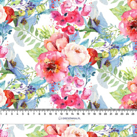 WILD ROSE PAT. 3 (IN THE MEADOW) - viscose woven fabric