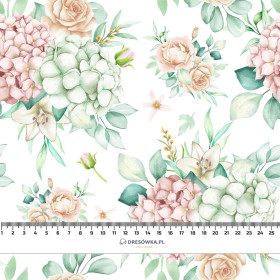 Hydrangeas / white- Upholstery velour 