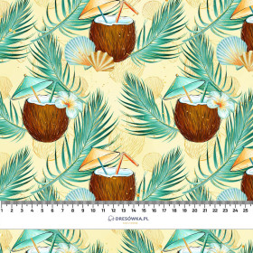 COCONUTS AND PALM TREES - viscose woven fabric