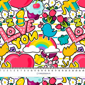 COLORFUL STICKERS PAT. 2 - Cotton woven fabric