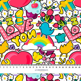 COLORFUL STICKERS PAT. 2 - looped knit fabric