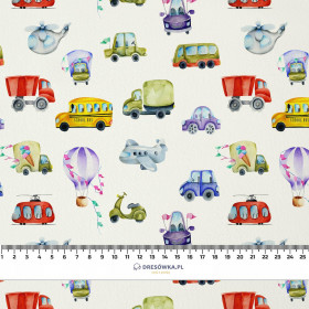 COLORFUL VEHICLES (COLORFUL TRANSPORT) - Cotton muslin