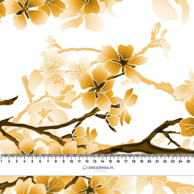 CHERRY BLOSSOM pat. 1 (gold) - viscose woven fabric